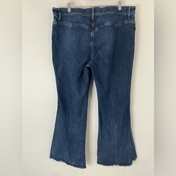 Express 16S 70s Flare Jeans Womens Large Short 0842 Flex Mid Rise Dark blue - Picture 7 of 13
